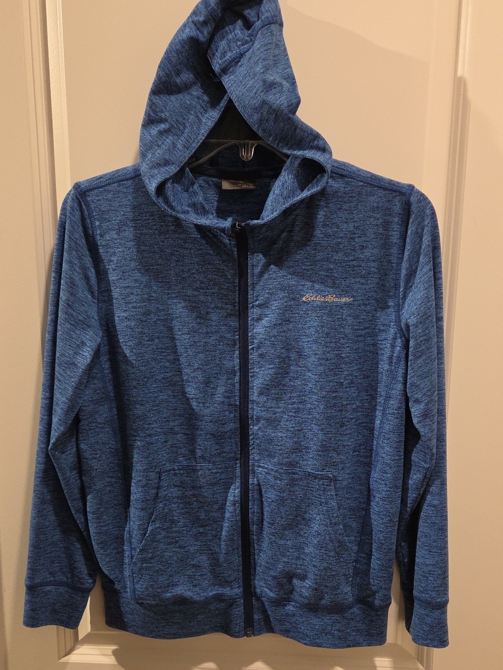 Eddie Bauer Boys Heathered Blue Full-Zip Hooded Jacket